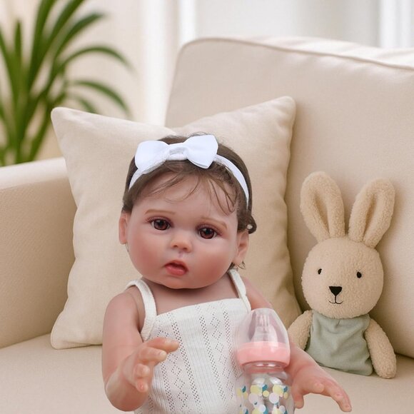 🆕18inch Full Vinyl Body Newborn Baby Doll Poseable Limbs Lucy Girl Reborn Baby - Picture 5 of 6
